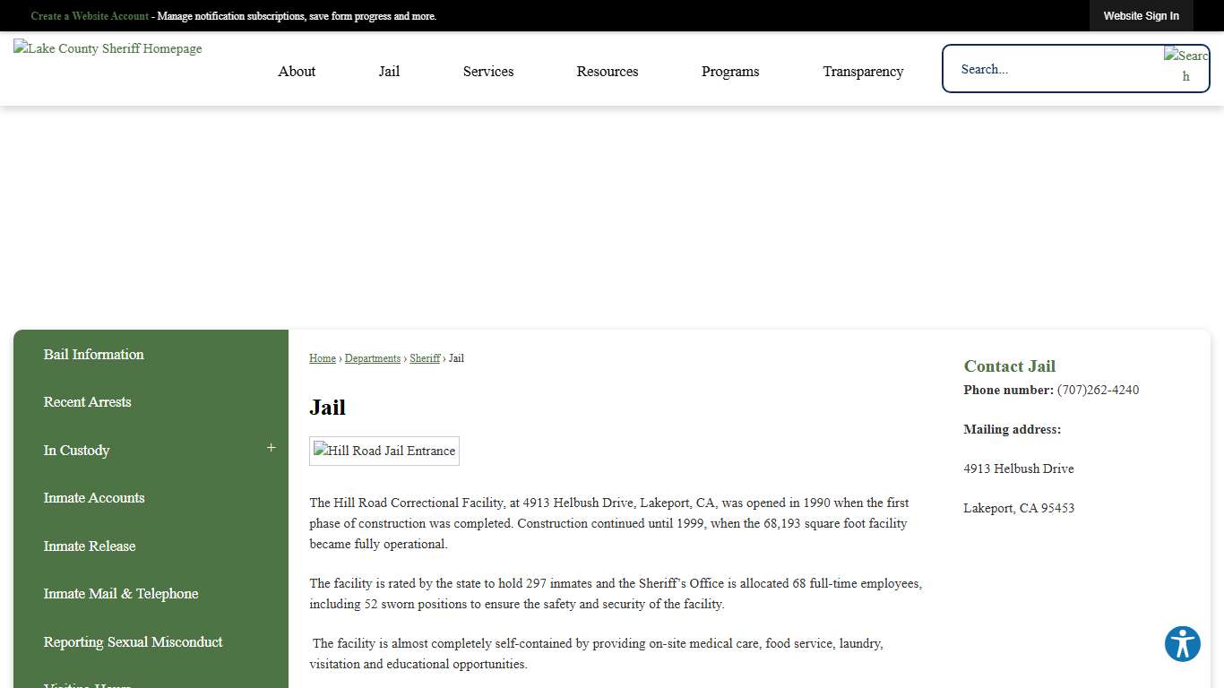 Jail | Lake County, CA